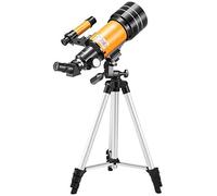 Telescopio Monocular Telescopios para Astronomía, Telescopio para Niños Telescopio Astronómico de 70 Mm, Telescopio Portátil, Regalos para Principiantes Naranja | Blanco