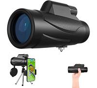 Telescopio monocular, Zoom de telescopio monocular Impermeable 12X50 HD, binoculares monoculares de Prisma BAK4 con Soporte para teléfono Inteligente y trípode para Viajes de Campamento