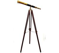 Telescopio náutico antiguo de latón con trípode de madera de 39 pulgadas, decoración náutica, telescopios vintage, réplica vintage, telescopio náutico de latón | Spyglass y decoración coleccionable