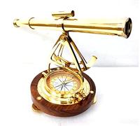 Telescopio náutico de alidato de 12 pulgadas con brújula de latón antiguo, coleccionable para decoración del hogar, regalo hecho a mano, 12 telescopio con brújula, latón antiguo, decoración del hogar,
