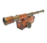 Telescopio náutico de latón Pirata de Mano con Caja/Funda, decoración para el hogar, Pirata, capitán, Barco, Juguete de Regalo (16 Pulgadas, dollond)