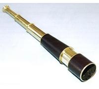 Telescopio náutico de latón recubierto de cuero de 18 pulgadas con estuche de madera dura, rústico, vintage, decoración del hogar