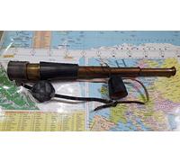 Telescopio náutico de mano de cuero marrón y negro, 45,7 cm de largo