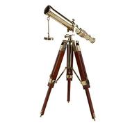 Telescopio náutico vintage de latón con trípode de mesa, telescopio de escritorio para decoración del hogar, rústico, vintage, decoración del hogar, regalos