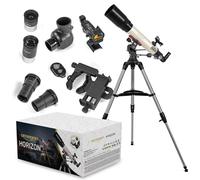 Telescopio Omegon Horizon CR AC 90/650 AZ-Bellavista | Refractor Luminoso | Amplio Campo de visión | Enfocador Montura AZ-Bellavista | para el Cielo y la Naturaleza