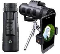 Telescopio para Adultos, monoculares de Alta Potencia 40x60 con Soporte para teléfono Inteligente y trípode. Ideal para observación de Aves, Camping, Viajes al Aire Libre y Turismo. Prismáticos.