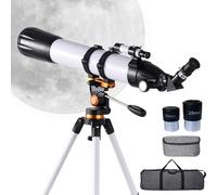 Telescopio para adultos, potente telescopio profesional, apertura inteligente de 90 mm, distancia focal de 800 mm para principiantes de astronomía con trípode de acero inoxidable, adaptador de