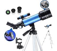 Telescopio para adultos principiantes de astronomía de 70 mm refractor ASVIL con trípode ajustable de 51 pulgadas, adaptador de teléfono de imagen erecta diagonal y filtro lunar