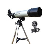 Telescopio para adultos principiantes niños, 50 mm de apertura 360 mm Az Telescopio refractor astronómico Bak4 Prism Fmc Lens Telescope para astronomía con adaptador de teléfono inteligente y trípode