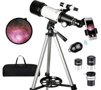 Telescopio para niños, adultos, principiantes, apertura de 70 mm, longitud focal de 400 mm, telescopio para astronomía, refractor de viaje multicapa, telescopios astronómicos con control remoto