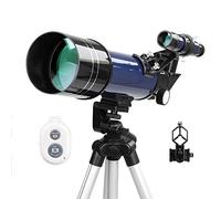Telescopio para niños, Adultos, Principiantes, Apertura de 70 mm, 400 mm, Prisma BAK4, Lente FMC, telescopio Refractor astronómico para astronomía con Soporte para teléfono Inteligente y trípode y