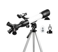 Telescopio para niños Principiantes, 60 mm Apertura 500 mm BAK4 Prism FMC Lente Refractor Telescopio para astronomía Telescopio con oculares 3 en 1 con Montura para teléfono Inteligente y trípode