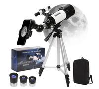 Telescopio para niños, telescopios astronómicos zoom 90X HD 70/400 mm, telescopios refractor portátil con trípode, telescopio al aire libre para adultos, niños y principiantes