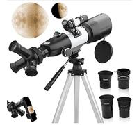 Telescopio para niños,telescopios reflectantes astronómicos para principiantes de astronomía adultos con 3 oculares giratorios de 70 mm de apertura telescopio bolsa de transporte