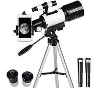 Telescopio para niños y principiantes en astronomía, 70 mm, apertura de 300 mm de alto, telescopio refractor astronómico, telescopio portátil de viaje con trípode cálido como siempre