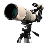 Telescopio para niños y Principiantes, telescopio Refractor astronómico de 80 mm de Apertura y 400 mm, telescopio de Viaje portátil, con trípode + Visor buscador + Adaptador para teléfono Inteligente