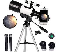 Telescopio para Principiantes 150 - -15X, Telescopio astronómico monocular de Gran diámetro, Telescopio Refractor HD de 70 mm para astronomía, Alcance Inicial con trípode, Alcance buscador, para