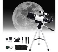 Telescopio para Principiantes 150X-15X, telescopio Refractor HD de 70 mm para astronomía para Adultos, Visor de Inicio con trípode, Soporte para teléfono, Visor buscador, Filtro Lunar, Mochila de