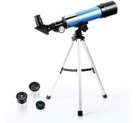 Telescopio para Principiantes, telescopio para niños, telescopio astronómico portátil de 90X con trípode, 2 oculares, 1.5X Barlow len