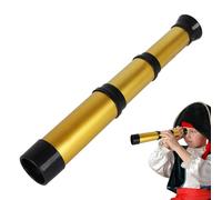 Telescopio pirata - Telescopios pirata, antiguo Spyglass | Monocular de latón plegable con mango de piel sintética, accesorios temáticos Nauticalz para fiesta de disfraces, juguetes exploradores