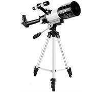 Telescopio refractor, apertura de 70 mm, 400 mm, montaje AZ, telescopio refractario astronómico para niños y principiantes, telescopio de viaje portátil con trípode (paquete B A)