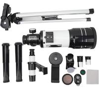 Telescopio refractor astronómico de 70 mm de apertura de gran aumento con soporte de trípode, función de búsqueda de estrellas para adultos, niños y principiantes