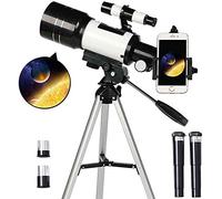 Telescopio Refractor astronómico Telescopio de Apertura de Montaje de 70 mm para niños y Principiantes con Visor Trípode Ajustable Adaptador para teléfono Inteligente Telescopio de Viaje Nice Family
