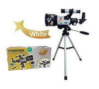Telescopio refractor de 70 mm de apertura F300mm | Zoom de 15X a 150X con lente Barlow y trípode | Kit de astronomía portátil para la observación