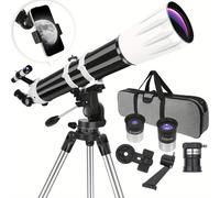 Telescopio refractor profesional de 88 mm de y 863 mm - magnificación, recubrimiento multicapa completo, soporte de , estuche de transporte - Ideal para entusiastas de la astronomía