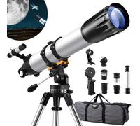 Telescopio refractor profesional de 90 mm de y 900 mm - magnificación, recubrimiento multicapa completo, soporte de , estuche de transporte - Ideal para entusiastas de la astronomía