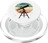 Telescopio Retro de los años 80 Astronomía Observación de Estrellas Atardecer PopSockets PopGrip para MagSafe