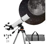 Telescopio, telescopio astronómico para niños Adultos, Apertura de 80 mm, Longitud Focal de 500 mm, telescopio Refractor 3X, monocular de Aumento HD, telescopio Profesional de Cielo Estrellado co
