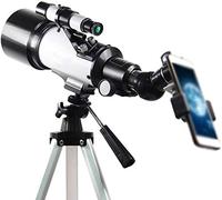 Telescopio telescopio para adultos, apertura de 70 mm, 400 mm, telescopio refractario astronómico, lente prismática, telescopio para astronomía con adaptador de teléfono y trípode para observar la