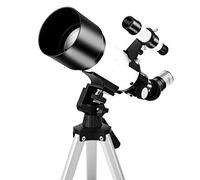 Telescopio, telescopio refractario astronómico de apertura de 70 mm para niños principiantes, telescopio de viaje para AduIt con bolsa de viaje portátil y ocular de 10 mm/25 mm (color: paquete 2)