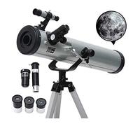 Telescopio, telescopio refractor astronómico de Apertura de 76 mm Telescopio de Viaje portátil Ajustable con Adaptador de teléfono móvil para Principiantes