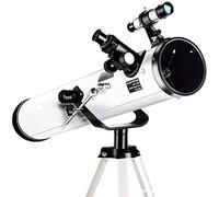 Telescopio Telescopio Refractor de 76 mm con trípode y Visor, los Mejores telescopios Planetas, telescopio de astronomía refractante para Principiantes, visión Nocturna con Poca luz, Resistente al