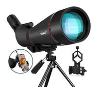Telescopio Terrestre Potente 100mm 25-75X Zoom Impermeable FMC BAK4 Prisma Telescopio Astronomico Profesional Monocular con Trípode y Adaptador de Smartphone Negro