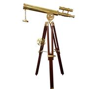 Telescopio vintage de latón macizo con soporte para trípode en acabado de latón brillante, parte superior de la mesa, decoración de aniversario, regalo de cumpleaños