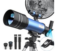 Telescopios Astronomicos para Niños Adultos Principiantes, 70mm Telescopio Refractor Portatil con Trípode Ajustable y Visor, Fácil de Montar y Usar, Regalos para Infantil