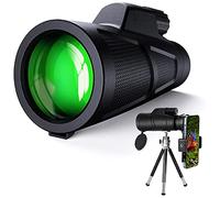 Telescopios monoculares 12 × 55, con Soporte para teléfono Inteligente, trípode HD, binoculares monoculares Impermeables de Gran Aumento, adecuados para Acampar, observac
