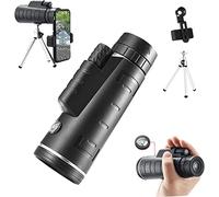 Telescopios monoculares, 40x60 HD monocular Lente de teléfono móvil binoculares teleobjetivos monoculares Impermeables con Soporte para teléfono trípode para observación