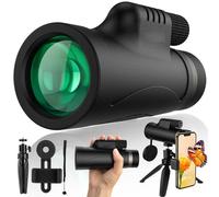 Telescopios monoculares para adultos de 10 x 42, monocular BAK4 de alta potencia con soporte para smartphone y trípode de actualización para la vida silvestre, observación de aves, senderismo,