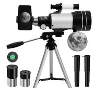 Telescopios para adultos astronomía, telescopio refractor de apertura de 70 mm para principiantes, telescopio de viaje portátil con adaptador de teléfono y trípode inoxidable