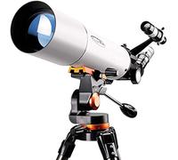 Telescopios para astronomía para niños Adultos, telescopio Refractor de 80 mm con trípode y Visor, Resistente al Agua para la Noche con Poca luz, telescopio de Viaje con Bolsa de Transporte
