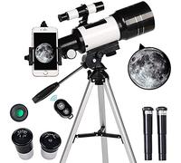 Telescopios para niños Principiantes y astronomía, telescopios astronómicos portátiles, telescopio Espacial monocular HD de 300 mm, telescopio terrestre con Control Bluetooth, con Visor y trípode