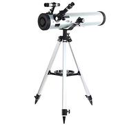 Telescopios Telescopio astronómico para Exteriores Rendimiento 700-76 Telescopio astronómico Reflector con Montaje imuthal Trípode de Aluminio Ajustable para niños Principiantes Buena Familia Vision