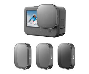 TELESIN 3 Pack filtros de Lente ND8 ND16 ND32 para GoPro Hero 11 10 9 Lente de cámara Densidad Neutra y Filtro de Lente polarizador Juego de filtros de Lente para GoPro Hero 11 Hero 10 Hero 9