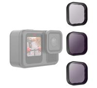 TELESIN 3 piezas Filtro de densidad neutra ND8 ND16 ND32 compatible con GoPro Hero 13 Black- Kit de filtro de lente de protección de objetivo para Go Pro 13 Accesorios Cámara