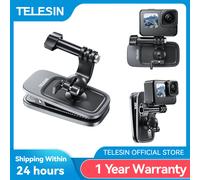 TELESIN Soporte de clip universal magnético mejorado para mochila con rotación de 360°, abrazadera de liberación rápida para cámara de acción GoPro, Insta360 y DJI