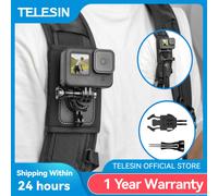 TELESIN Soporte para Mochila con Soporte J-Gancho para CÁMARAS Deportivas GP-BPM-003 Compatible con XIAOYI OSMO Action SJCAM